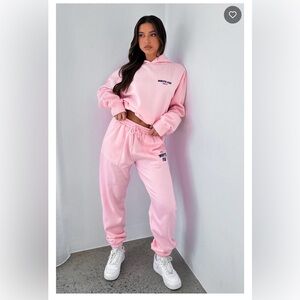 White Fox Offstage Sweatpants Posey Pink Small Elastic Waistband Pockets Trendy